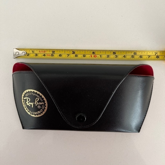 RAY-BAN Sunglasses Case Black Exterior Red Interior Unisex Classic Travel - Picture 8 of 8